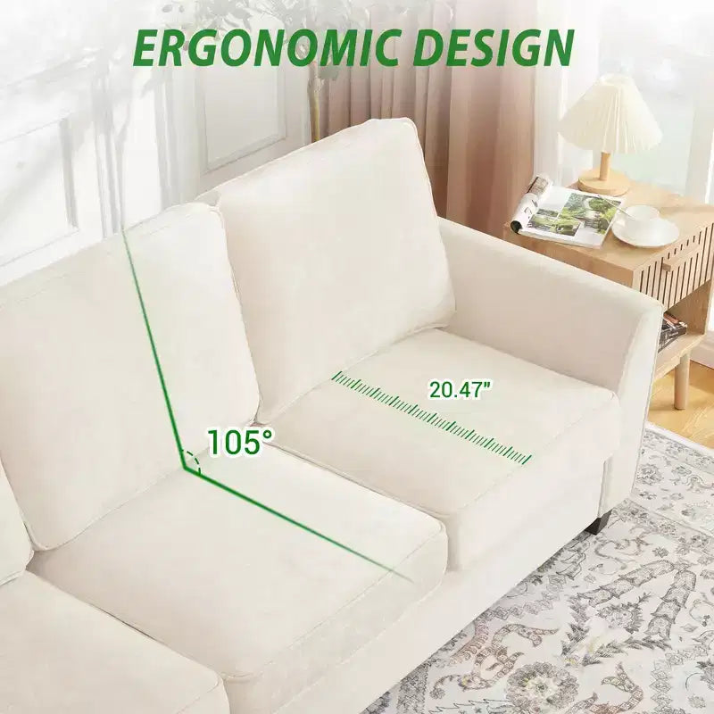 Canapé GustoWave 82 pour salon, canapé moderne confortable avec coussin d'assise de fermeté moyenne, housse amovible, canapés en tissu chenille