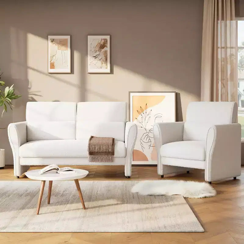 COZONY Canapé moderne pour salon – Canapé rembourré avec dossier haut, coussins lombaires amovibles, assemblage facile