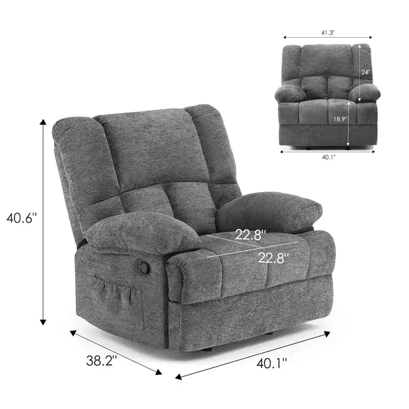 Fauteuil inclinable à bascule surdimensionné MAYEERTY Limestone pour salon