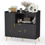Meuble buffet, Buffet de rangement moderne, Meuble d'appoint avec tiroirs et portes, Console avec portes et étagères