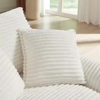 Pexfix 55 po. L Canapé moderne rembourré en velours côtelé une place avec oreillers et repose-pieds, chaise longue pour salon, chambre, appartement, bureau, blanc