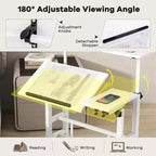 Petit bureau debout avec roulettes, bureau mobile, table debout portable sur roulettes pour tapis de marche, bureau d'ordinateur roulant à hauteur réglable
