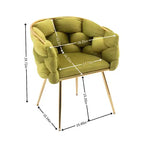 TROPOW Fauteuil d'appoint Moderne Confortable Velours Rembourré Fauteuil Tonneau Pieds en Métal Doublure Douce Canapé Simple Fauteuil de Maquillage