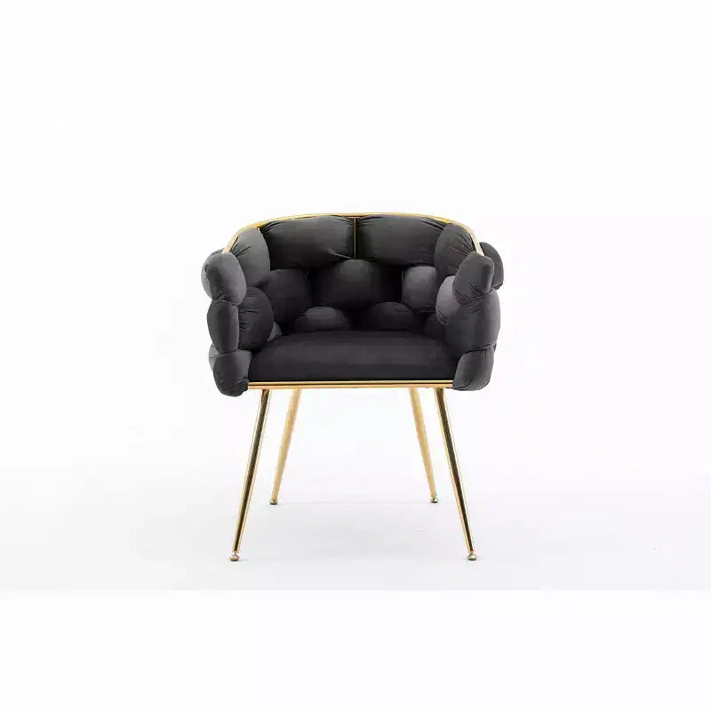 TROPOW Fauteuil d'appoint Moderne Confortable Velours Rembourré Fauteuil Tonneau Pieds en Métal Doublure Douce Canapé Simple Fauteuil de Maquillage