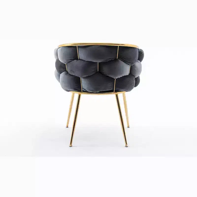 TROPOW Fauteuil d'appoint Moderne Confortable Velours Rembourré Fauteuil Tonneau Pieds en Métal Doublure Douce Canapé Simple Fauteuil de Maquillage