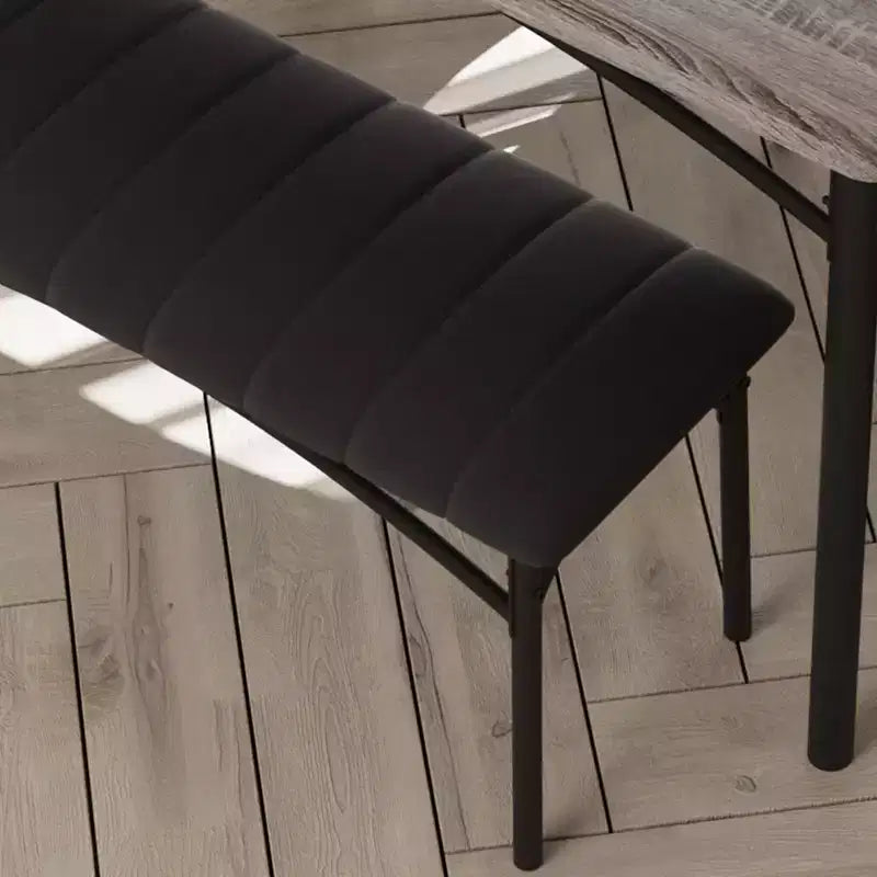 Ensemble de salle à manger 4 pièces avec table, banc et 2 chaises, dinette moderne peu encombrante