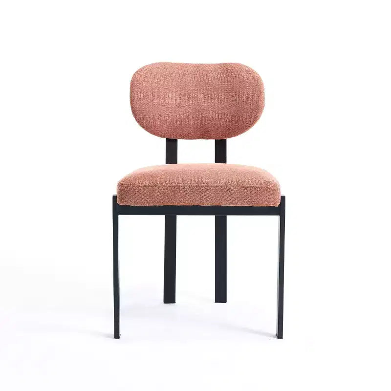 PexFix Lot de 2 chaises de salle à manger modernes Rembourrées Boucle Pieds en métal noir Orange Style Mid-Century pour cuisine ou d'appoint