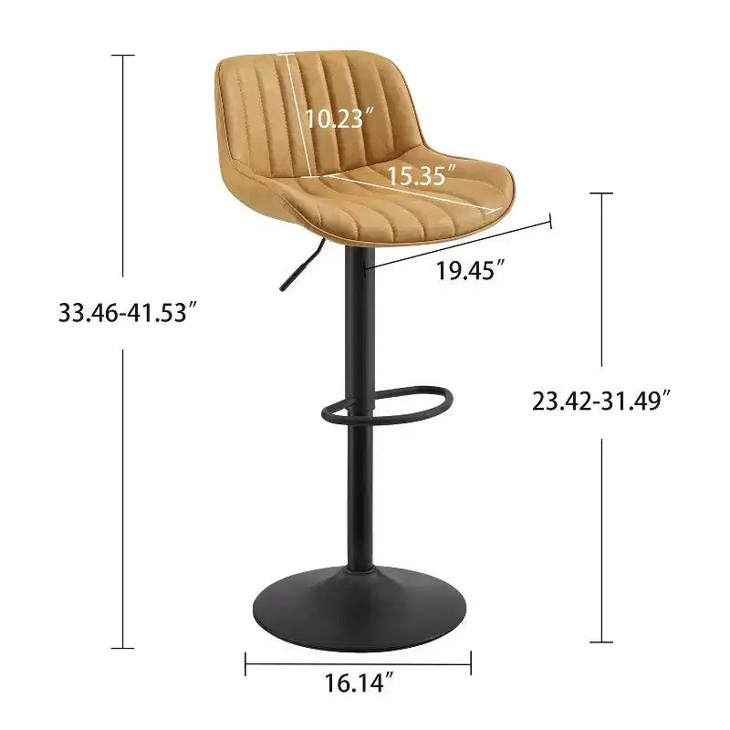 Lot de 4 tabourets de bar Art Leon en similicuir, pivotants et réglables en hauteur
