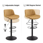 Lot de 4 tabourets de bar Art Leon en similicuir, pivotants et réglables en hauteur
