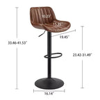 Lot de 4 tabourets de bar Art Leon en similicuir, pivotants et réglables en hauteur