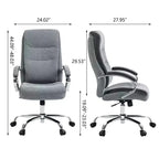 Chaise de bureau pivotante ergonomique moderne Okak avec dossier haut et accoudoirs, réglable pour bureau, étude et coiffeuse
