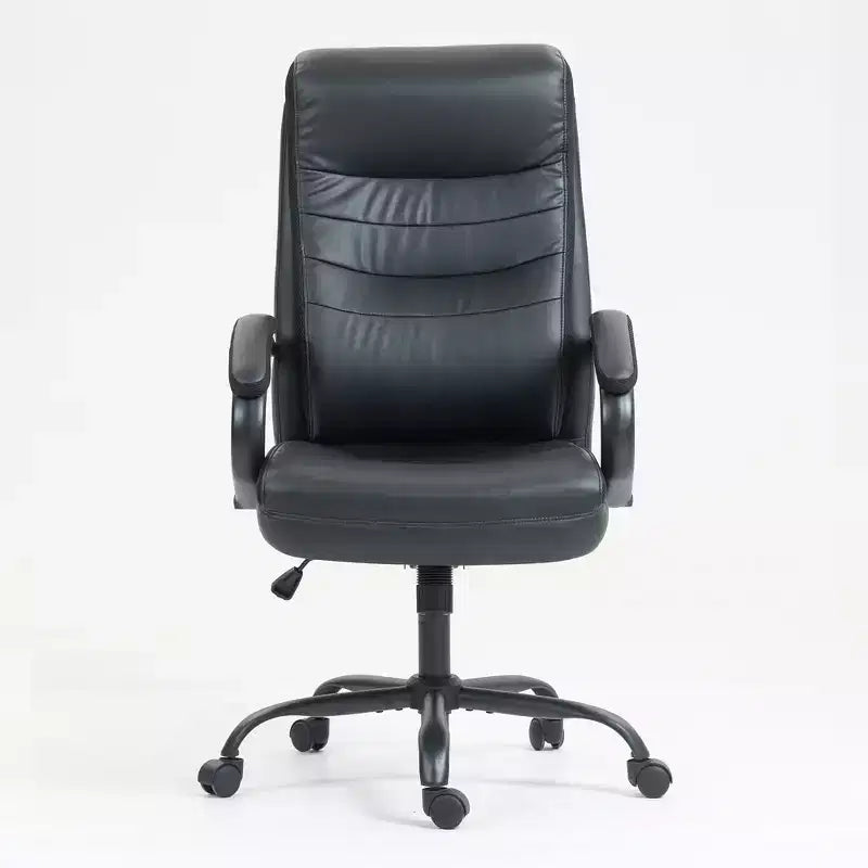 Chaise de bureau pivotante ergonomique moderne Okak avec dossier haut et accoudoirs, réglable pour bureau, étude et coiffeuse