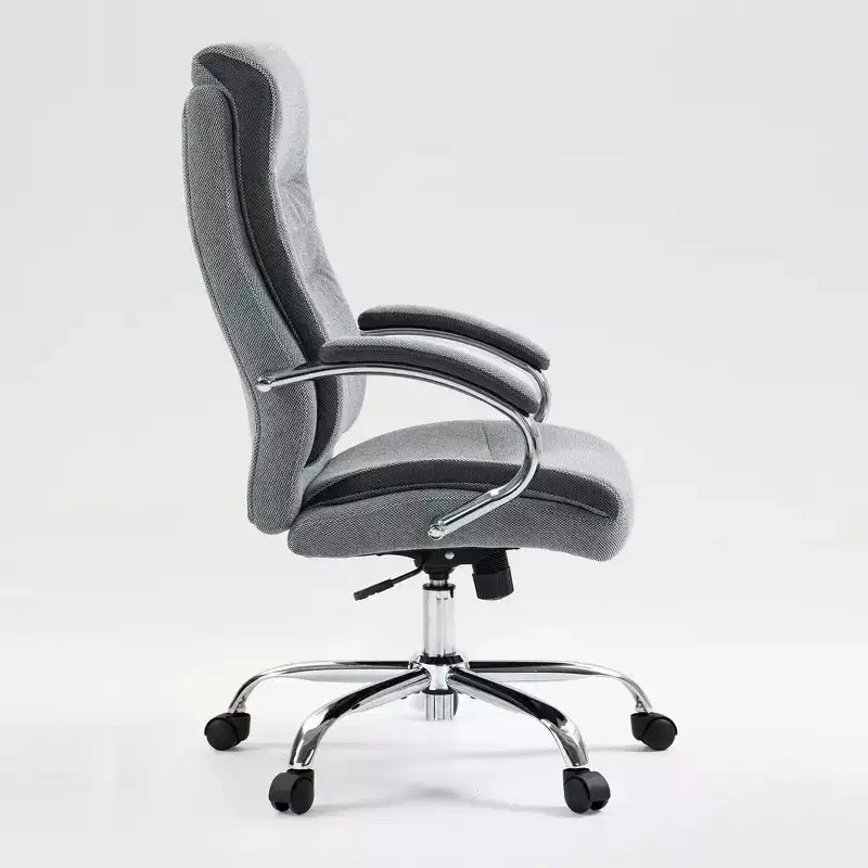 Chaise de bureau pivotante ergonomique moderne Okak avec dossier haut et accoudoirs, réglable pour bureau, étude et coiffeuse