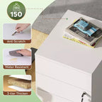 DEXYLLO Caisson de bureau roulant à 3 tiroirs avec serrure, meuble de rangement en bois sous le bureau pour la maison ou le bureau, convient aux documents de format Lettre/Légal/A4