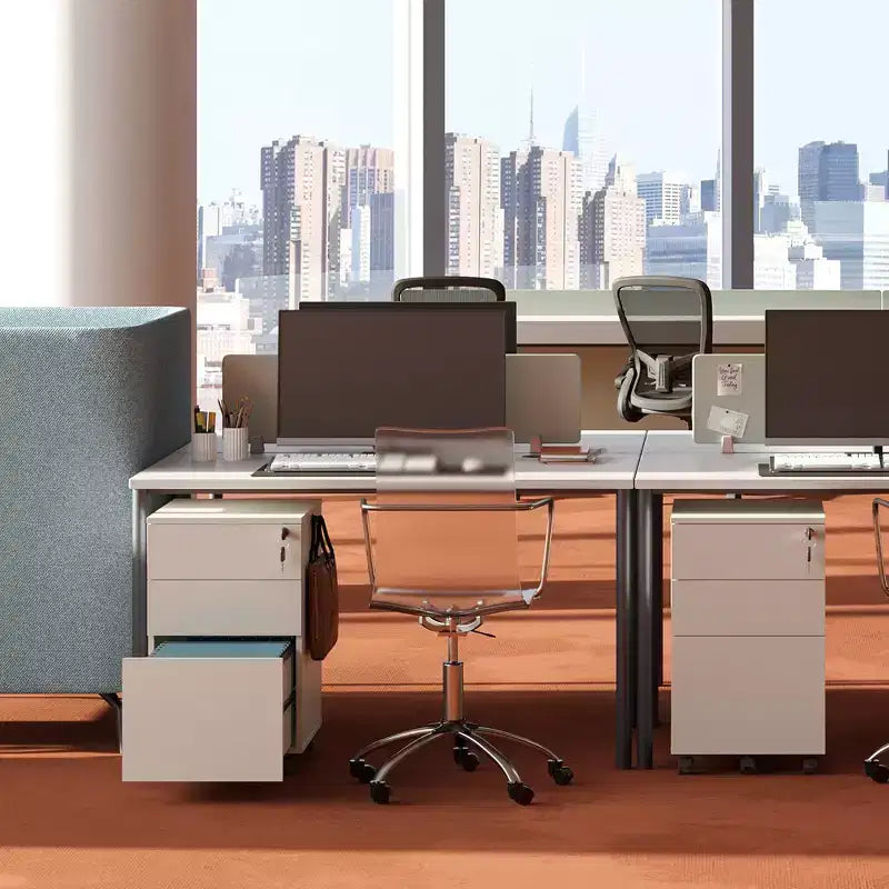 DEXYLLO Caisson de bureau roulant à 3 tiroirs avec serrure, meuble de rangement en bois sous le bureau pour la maison ou le bureau, convient aux documents de format Lettre/Légal/A4
