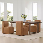 Chaises de salle à manger roulantes rembourrées Spruce&Spring avec roulettes, lot de 2