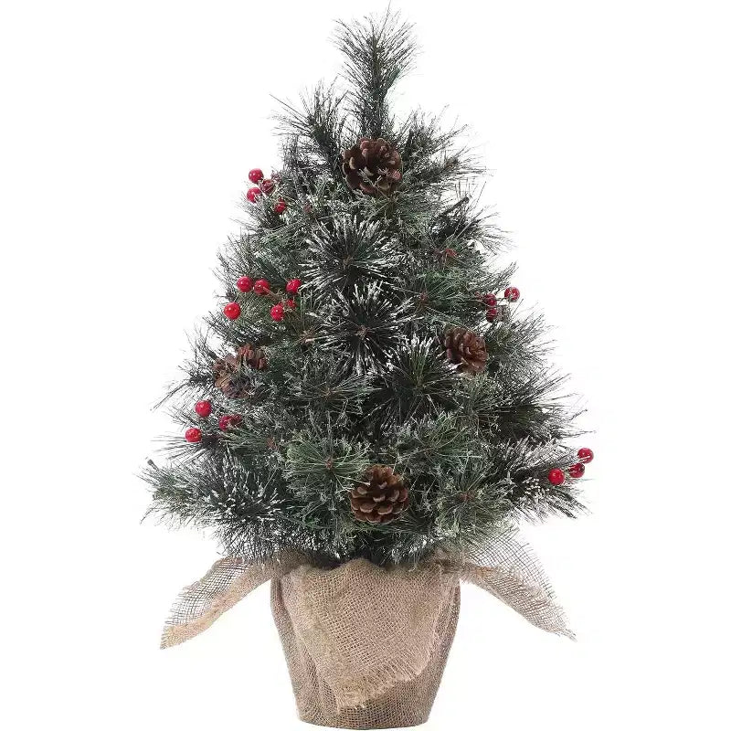 Sapin de table floqué Acekool 90 cm : ambiance saisonnière instantanée avec éclairage sans fil