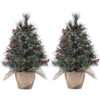 Sapin de table floqué Acekool 90 cm : ambiance saisonnière instantanée avec éclairage sans fil