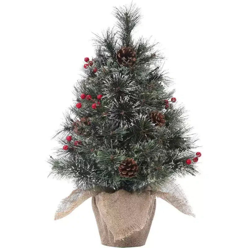 Sapin de table floqué Acekool 90 cm : ambiance saisonnière instantanée avec éclairage sans fil