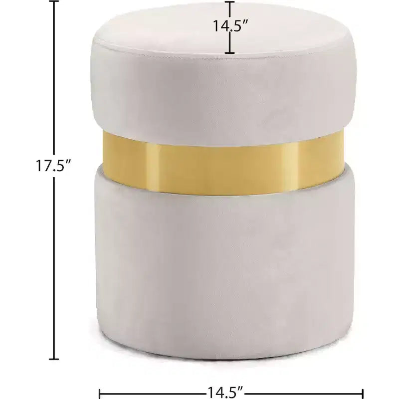 Meridian Furniture, Pouf/Tabouret en velours Hailey