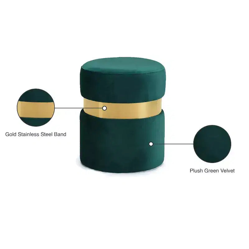 Meridian Furniture, Pouf/Tabouret en velours Hailey