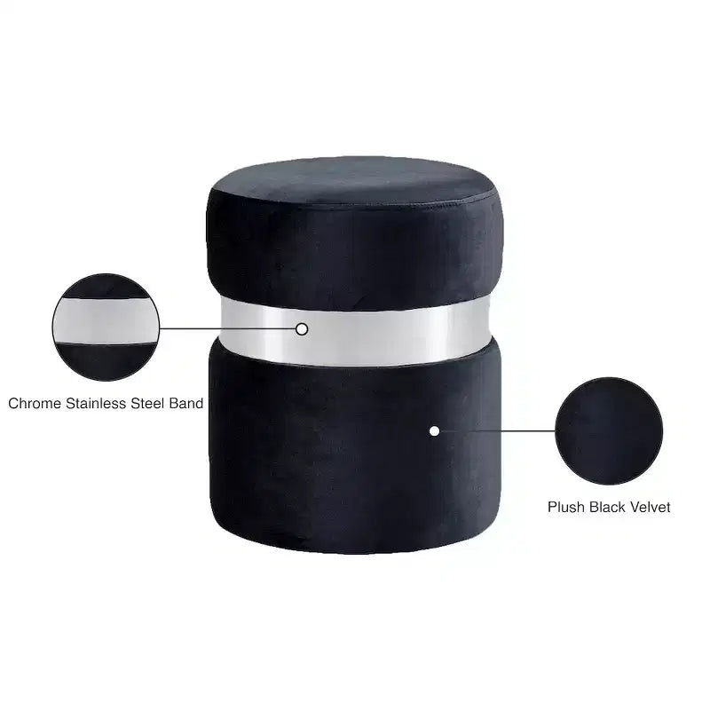 Meridian Furniture, Pouf/Tabouret en velours Hailey