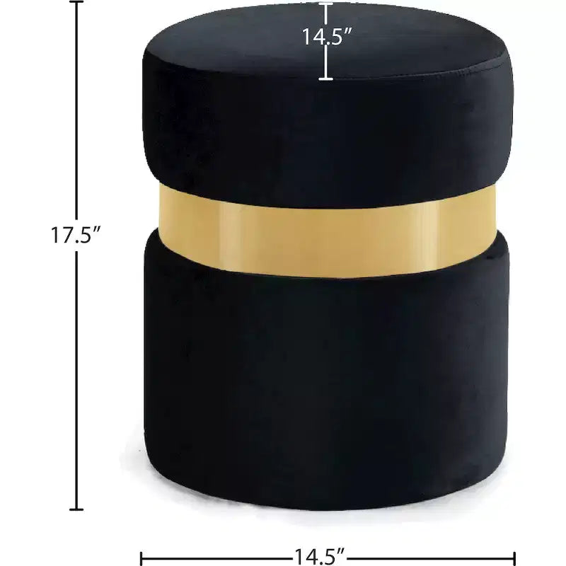 Meridian Furniture, Pouf/Tabouret en velours Hailey