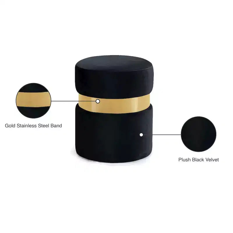 Meridian Furniture, Pouf/Tabouret en velours Hailey