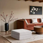 Meridian Furniture, Pouf modulaire rembourré en tissu chenille Stellar