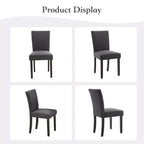 Lot de 2 chaises de salle à manger modernes, chaises de cuisine en tissu rembourré avec garniture cloutée, chaises de salle à manger confortables pour petit appartement, maison