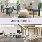 Lot de 2 chaises de salle à manger modernes, chaises de cuisine en tissu rembourré avec garniture cloutée, chaises de salle à manger confortables pour petit appartement, maison