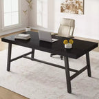 71 Table de salle à manger pour 6 à 10 personnes, table de cuisine rectangulaire de style ferme moderne, avec pieds réglables et cadre en métal robuste, pour salle à manger, salon, sans chaise