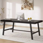 71 Table de salle à manger pour 6 à 10 personnes, table de cuisine rectangulaire de style ferme moderne, avec pieds réglables et cadre en métal robuste, pour salle à manger, salon, sans chaise