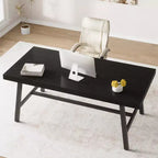 71 Table de salle à manger pour 6 à 10 personnes, table de cuisine rectangulaire de style ferme moderne, avec pieds réglables et cadre en métal robuste, pour salle à manger, salon, sans chaise