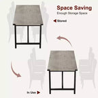 Table de salle à manger pour 6-8 personnes, table de cuisine robuste de 180 cm, table de salle à manger rectangulaire de style ferme avec pieds métalliques solides, pour grande famille, appartement, coin repas