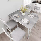 Table de salle à manger pour 4, petit ensemble table et chaises pour 4, ensemble dinette carré avec 4 chaises, ensembles de 5 pièces pour cuisine et salle à manger pour petit espace, appartement