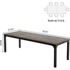 Grande table de collaboration rectangulaire en bois Okak Farmhouse, longue table de salle à manger moderne pour salle à manger, coin petit-déjeuner