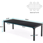 Grande table de collaboration rectangulaire en bois Okak Farmhouse, longue table de salle à manger moderne pour salle à manger, coin petit-déjeuner