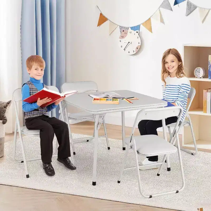 Ensemble table et chaises Acekool pour enfants – Pliable, sièges rembourrés pour jouer et manger