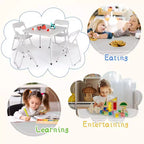 Ensemble table et chaises Acekool pour enfants – Pliable, sièges rembourrés pour jouer et manger