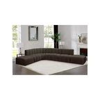 Canapé modulable en tissu bouclé marron Arc Meridian Furniture