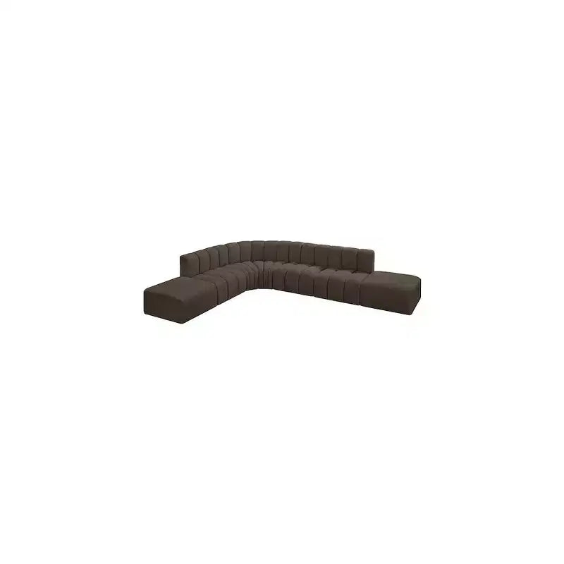 Canapé modulable en tissu bouclé marron Arc Meridian Furniture