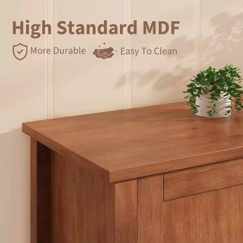 Meuble TV pour téléviseur de 65 pouces, meuble de divertissement avec lumières LED, console TV avec 2 rangements et 1 tiroir, meuble TV rétro en forme de V pour salon