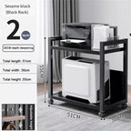 Pied de tour d'ordinateurSupport d'imprimante grand formatChariot de support en métal sous le bureau avec roues pivotantes à 360°, table d'imprimante mobile pour la maison et le bureau