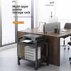 Pied de tour d'ordinateurSupport d'imprimante grand formatChariot de support en métal sous le bureau avec roues pivotantes à 360°, table d'imprimante mobile pour la maison et le bureau