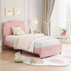 Cadre de lit double en velours COZONY avec tête de lit réglable, lit plateforme de princesse avec lattes en bois, aucun sommier tapissier requis