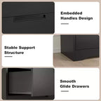 Commode à 5 tiroirs pour chambre à coucher, table de chevet noire avec poignées encastrées, organiseur de commode en bois pour salon, chambre d'enfant, entrée
