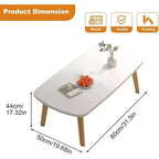 Table basse pliable Acekool, finition bois, design pliant peu encombrant, 80x50x44 cm, rangement facile, grain de bois