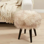 Saro Lifestyle Tabouret en fourrure d'agneau de Mongolie