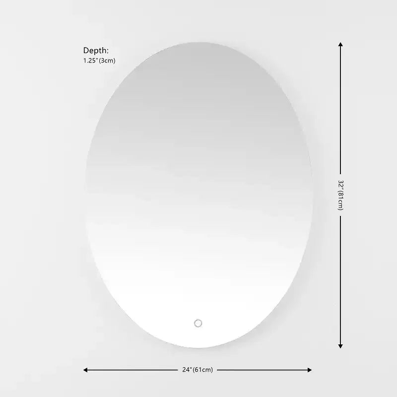 Miroir ovale Nolan 24 po en aluminium à DEL - LMR1005 - Blanc - Safavieh